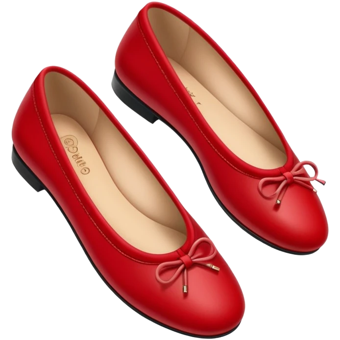 cherry red ballet flats, red flat shoes emoji