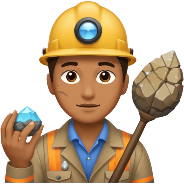mineral rock fan geologist face emoji