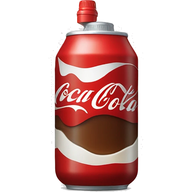 Mitad de la botella de coca cola con un líquido marrón y arriba un poquito de espuma  emoji