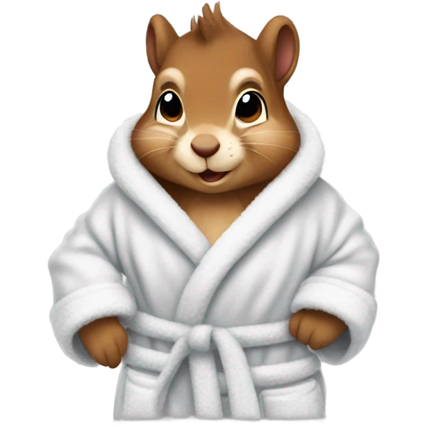 squirrel in bathrobe and slippers  emoji