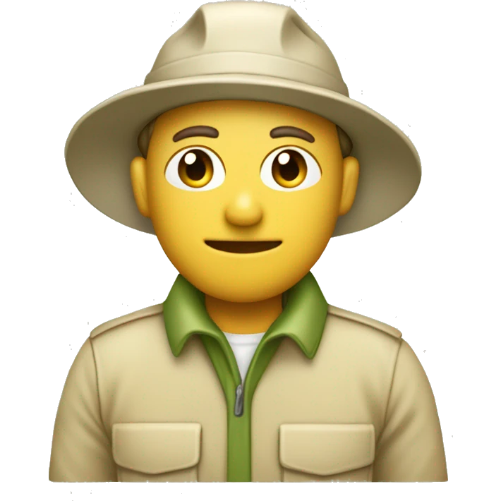 gardener pith helmet beige jacket bush emoji