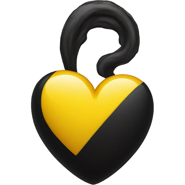 Half black and yellow heart emoji
