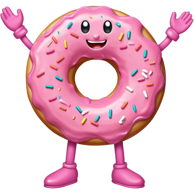 Donut with arms and legs emoji