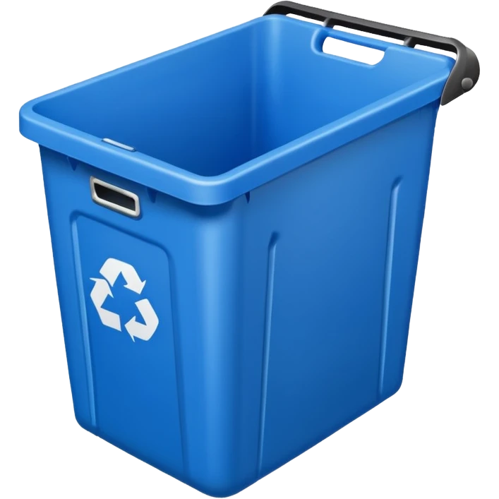 empty blue BIN WITH "liquid" WORD IN IT.  emoji