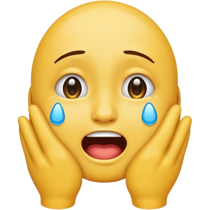 Crying emoji with hand on face crawled make it look like it’s laughing  emoji
