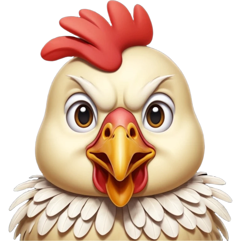 Shocked chicken emoji