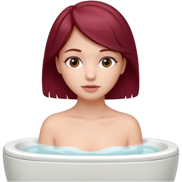 Beautiful burgundy haired girl using the bathroom emoji