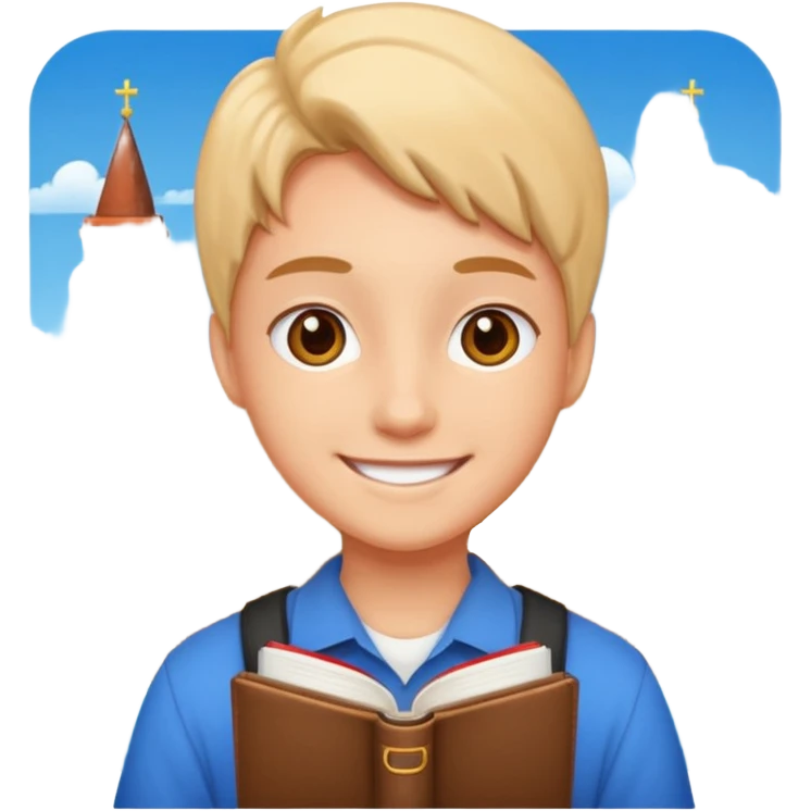 ученик учится заграницей в университете счастливый emoji