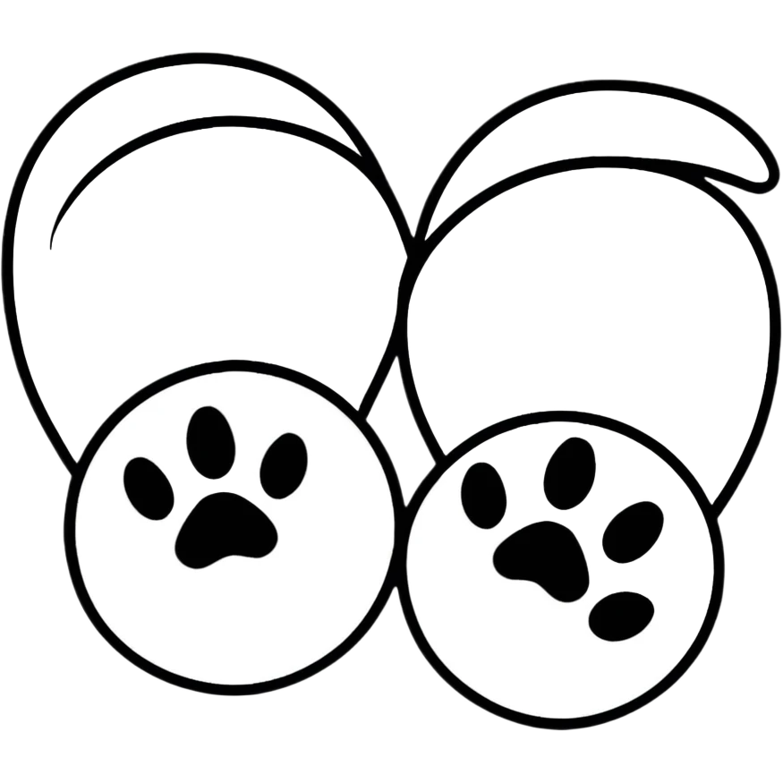 two black puppy paws with a black heart around them emoji