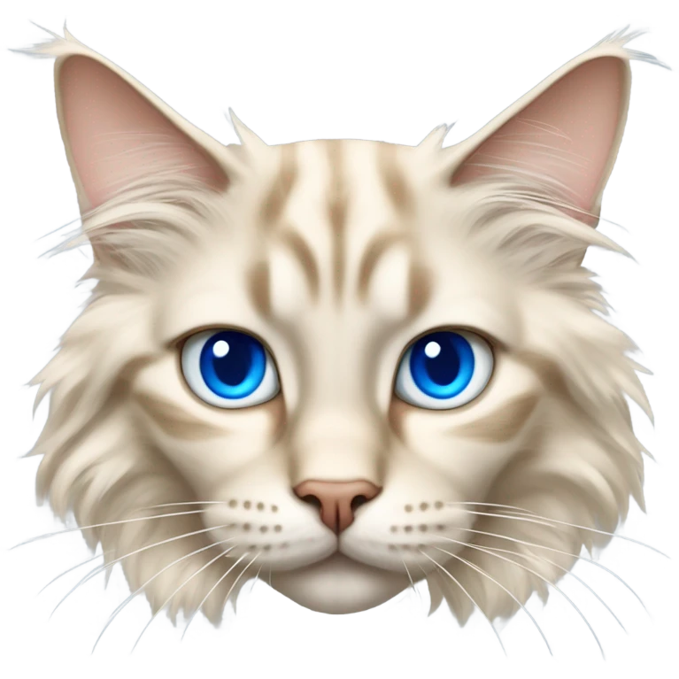 cream colored maine coon cat with blue eyes emoji