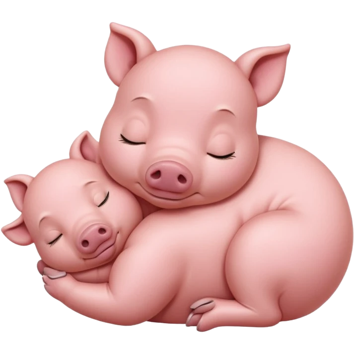 Sleeping Piglet – tiny pink pig curled up, eyes closed emoji