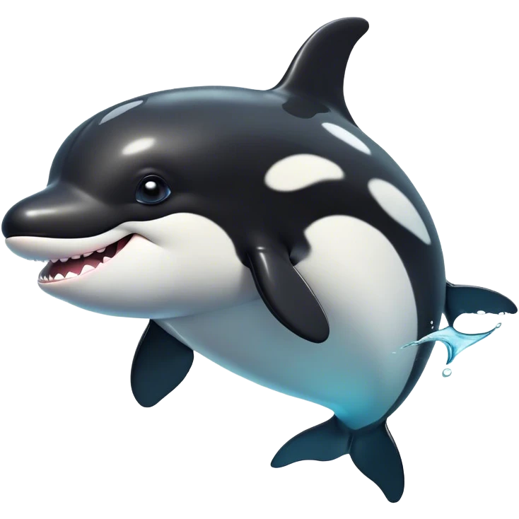 Cinematic Comical orca Portrait Emoji, Head tilted dramatically with an exaggeratedly shocked expression, featuring a sleek black-and-white body with wide, comically expressive eyes full of playful disbelief and animated flippers, Simplified yet hilariously expressive features, highly detailed, glowing with a slightly sassy oceanic glow, high shine, dramatic yet playful, stylized with an air of cheeky marine mischief, soft glowing outline, capturing the essence of a meme-worthy orca that looks ready to make waves with its hilariously dramatic antics! emoji