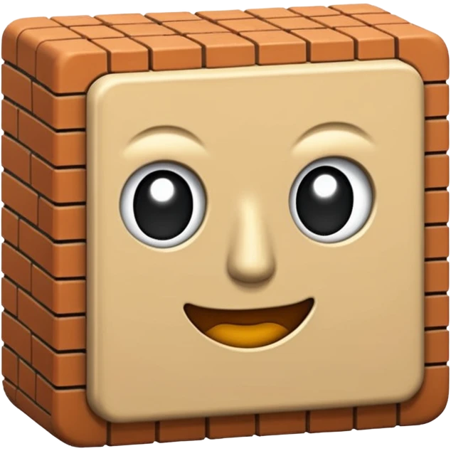 a fuzzy brick emoji