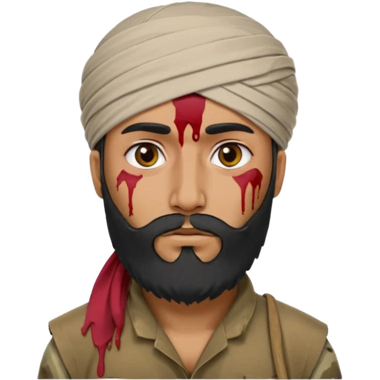 taliban soldier with hole in the head from a gun emoji