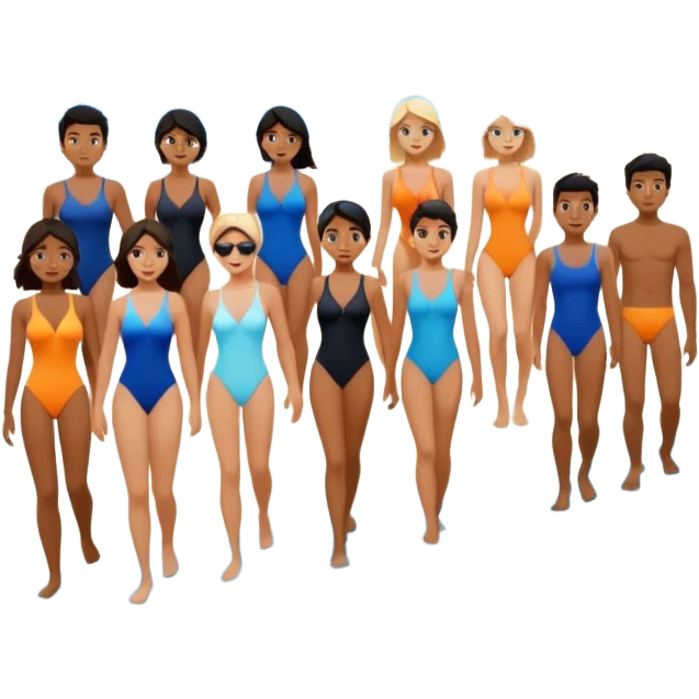abstract art people on the beach landscape  emoji