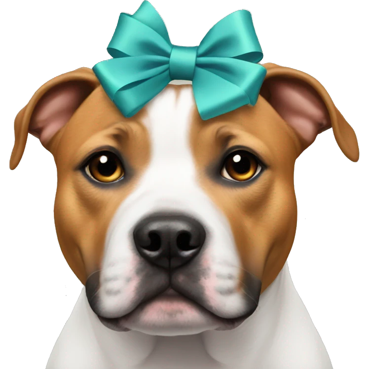 Staffie with bow on head emoji