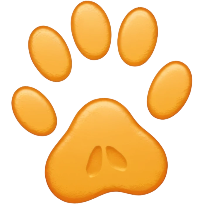 a very light pale pastel yellow-orange pawprint emoji