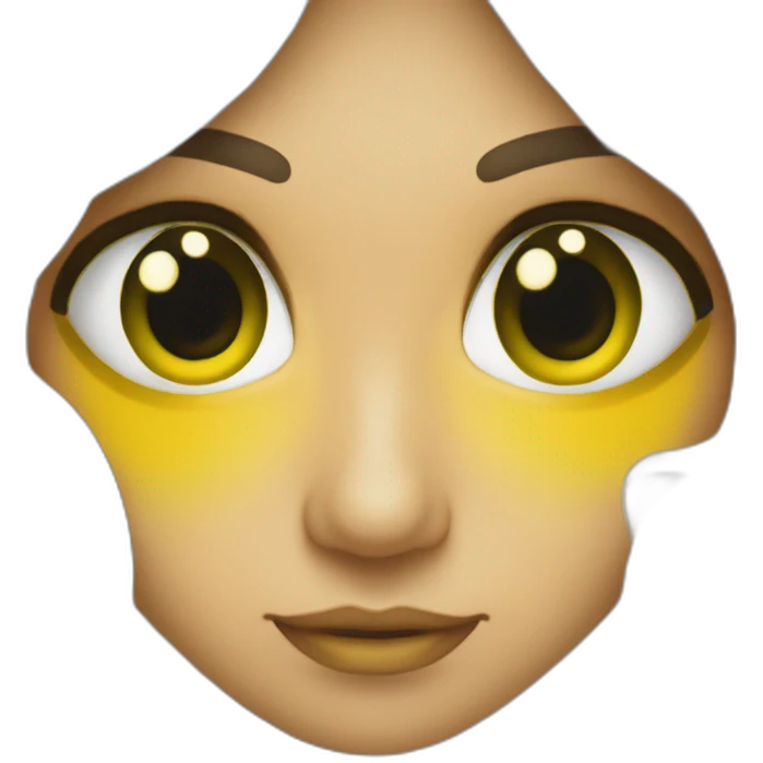 uma luneta olhando por um olho verde e amarelo  emoji