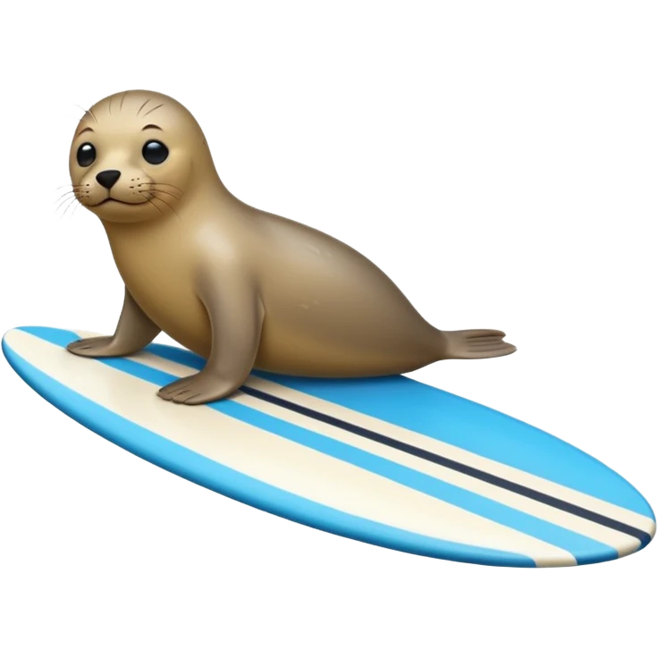 Seal on a surfboard  emoji
