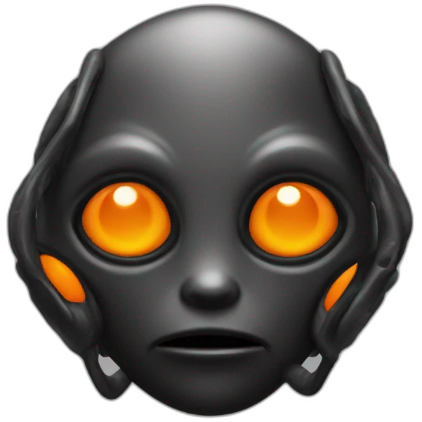 alien black with orange details emoji