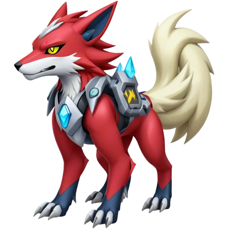  Cool Edgy Godly Digimon-Zoroark-Zeraora-Lycanroc-Medabot full body emoji