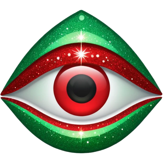 glitter red and green lupa emoji