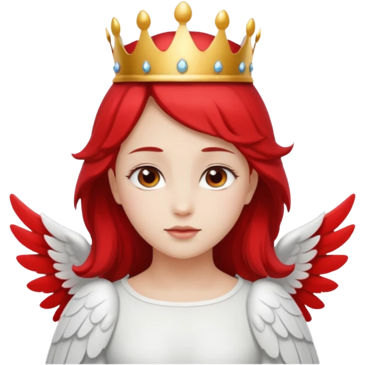 an angel with a red crown on her head, 4 wings emoji