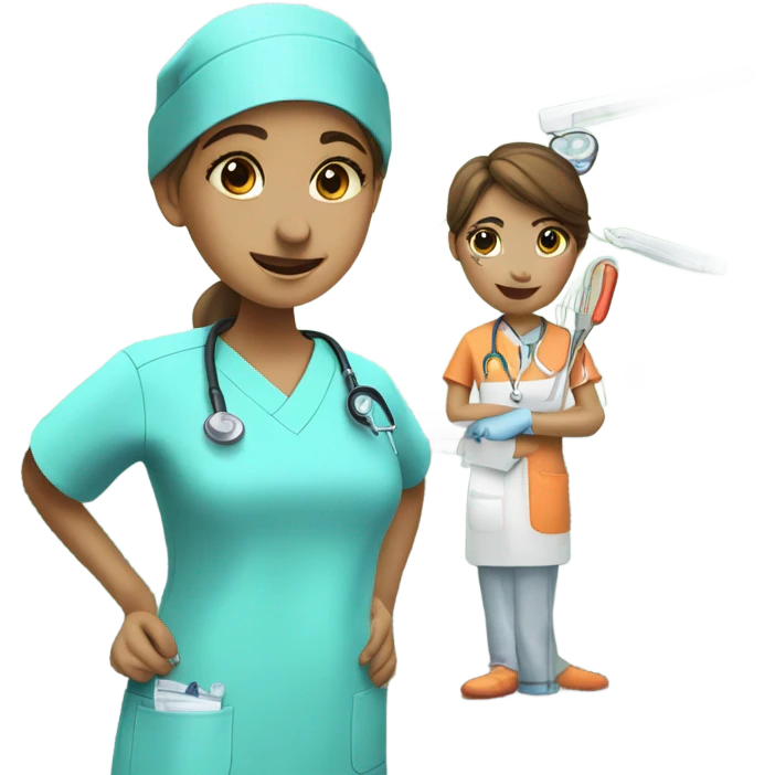 Girl working at a dentist office emoji