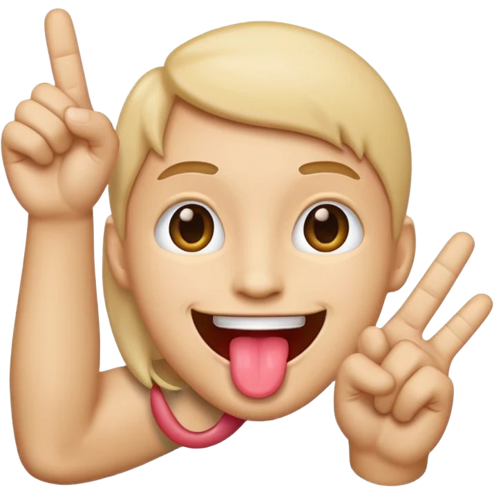 emoji with tounge out and hand to the side emoji
