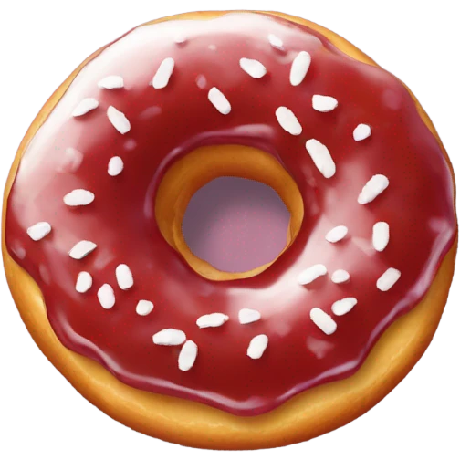 Donut filled with strawberry jam and powdered sugar  emoji