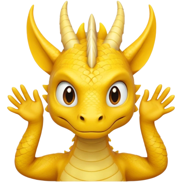 Draw a dragon that has his hands over his head (confused?) like psyduck and a head tilted emoji