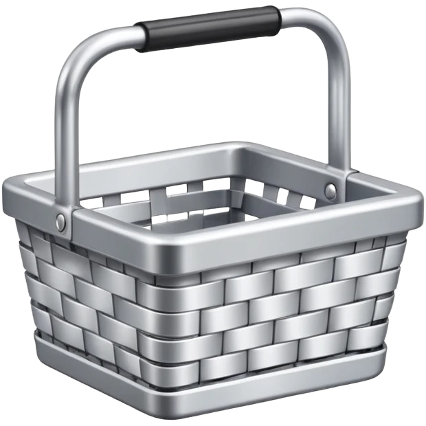 Small square basket made of aluminum emoji