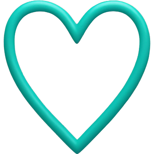 Teal colored heart emoji