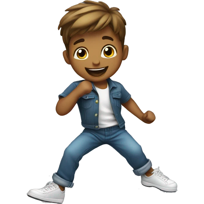 Niño feliz bailando emoji