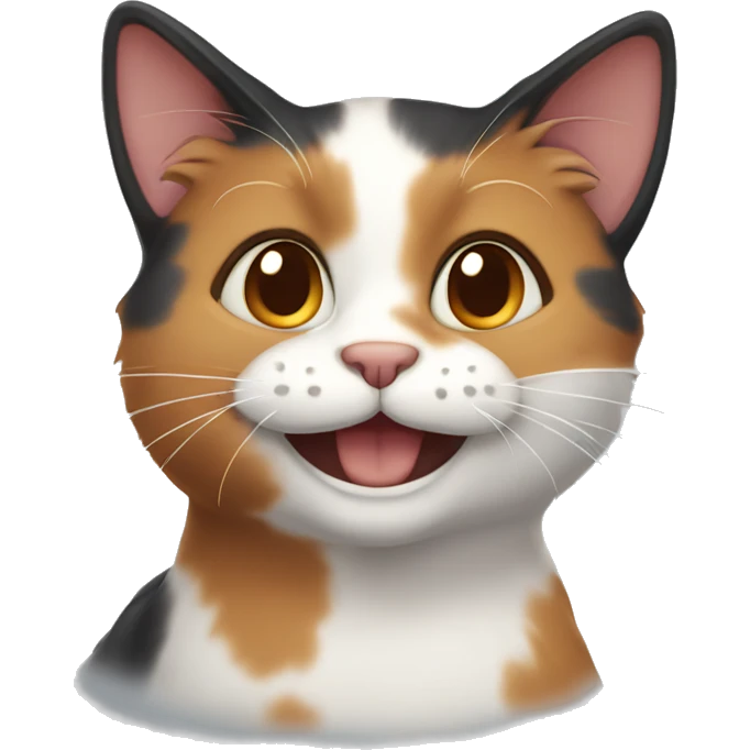 Calico cat smiling emoji