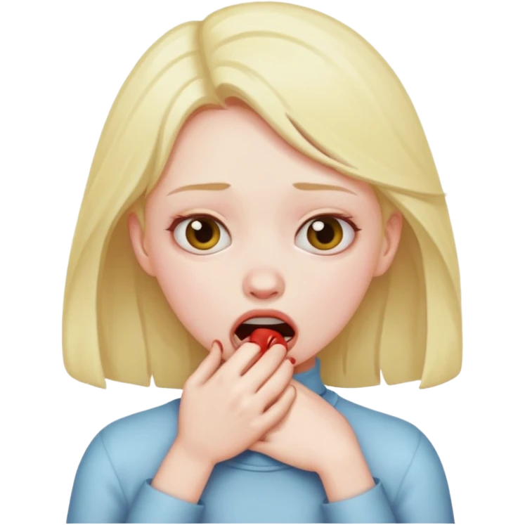 Girl choking herself emoji