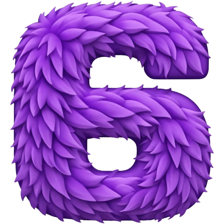 The fluffy letter S is purple in color emoji