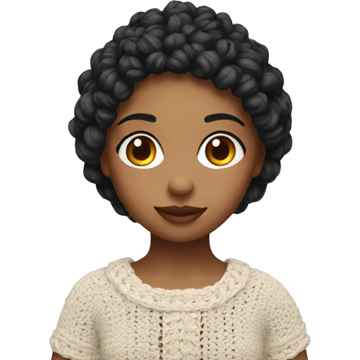 a young female with crochet emoji