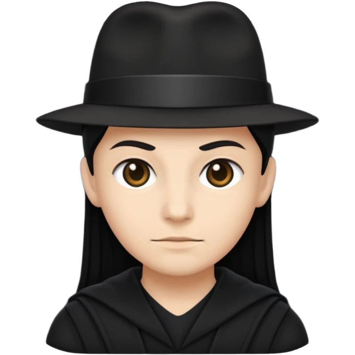 time traveler in black clothes emoji