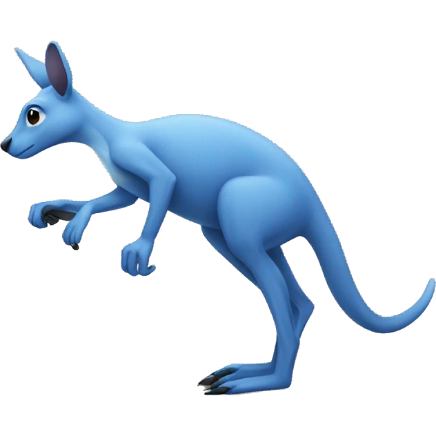blue kangaroo working out emoji