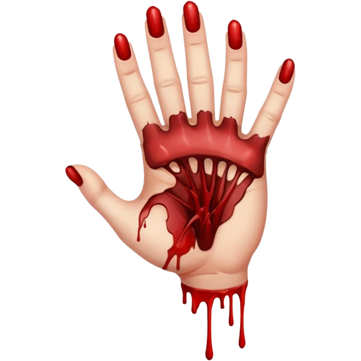 bloody hand, wounded, small wound emoji