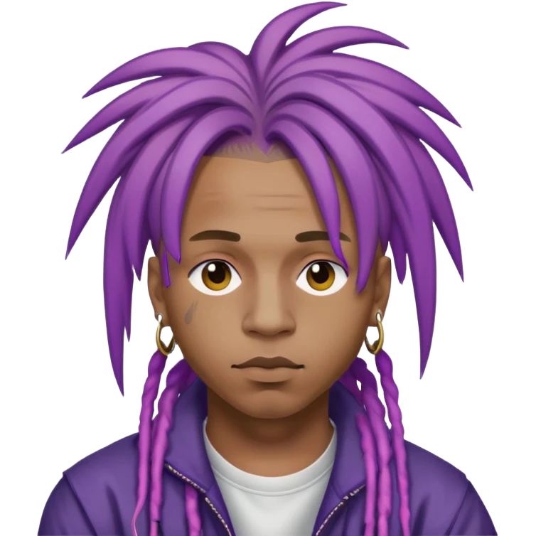 Juice WRLD rapper with purple dreadlocks emoji