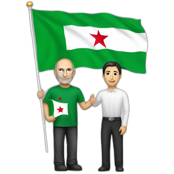 Steve jobs holding algerian flag emoji