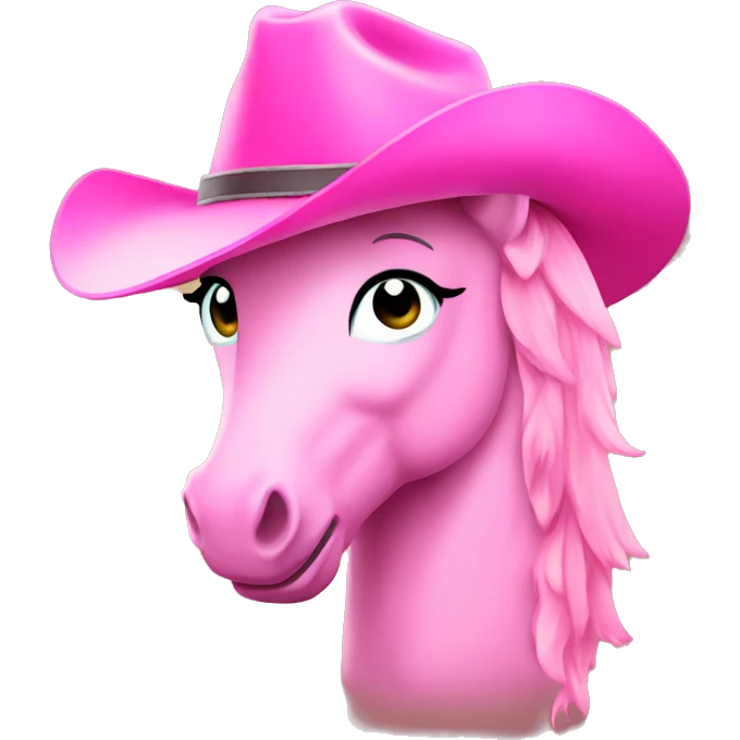 Pink pony wearing pink cowboy hat emoji