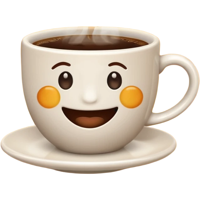 steaming cup of coffee with sun rays, friendly vibe, good morning emoji emoji