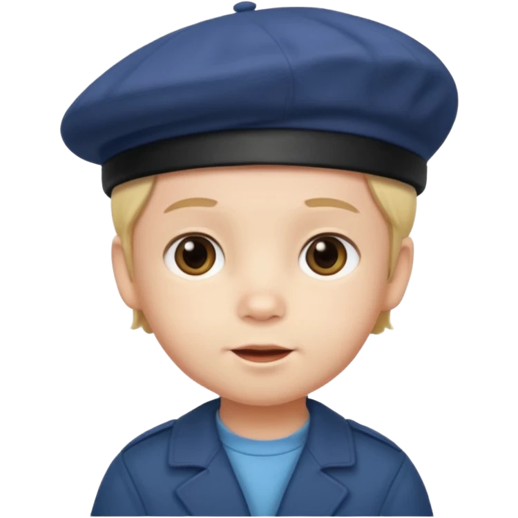 male toddler with beret emoji