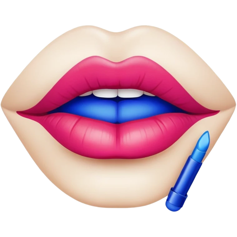 Lips with blue lipstick emoji