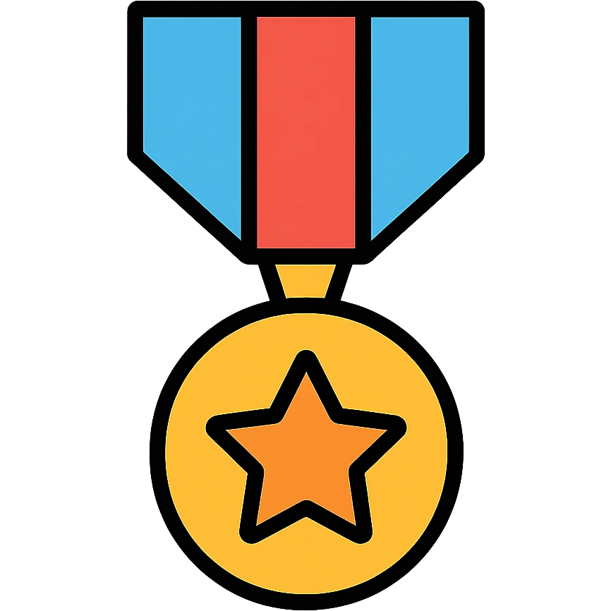 Military medal with ribbon emoji