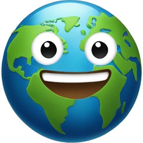 a happy planet earth emoji