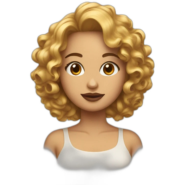 Virginia chica pelo rizado con mechas rubia emoji